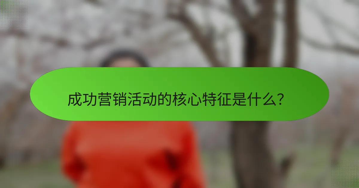 成功营销活动的核心特征是什么？