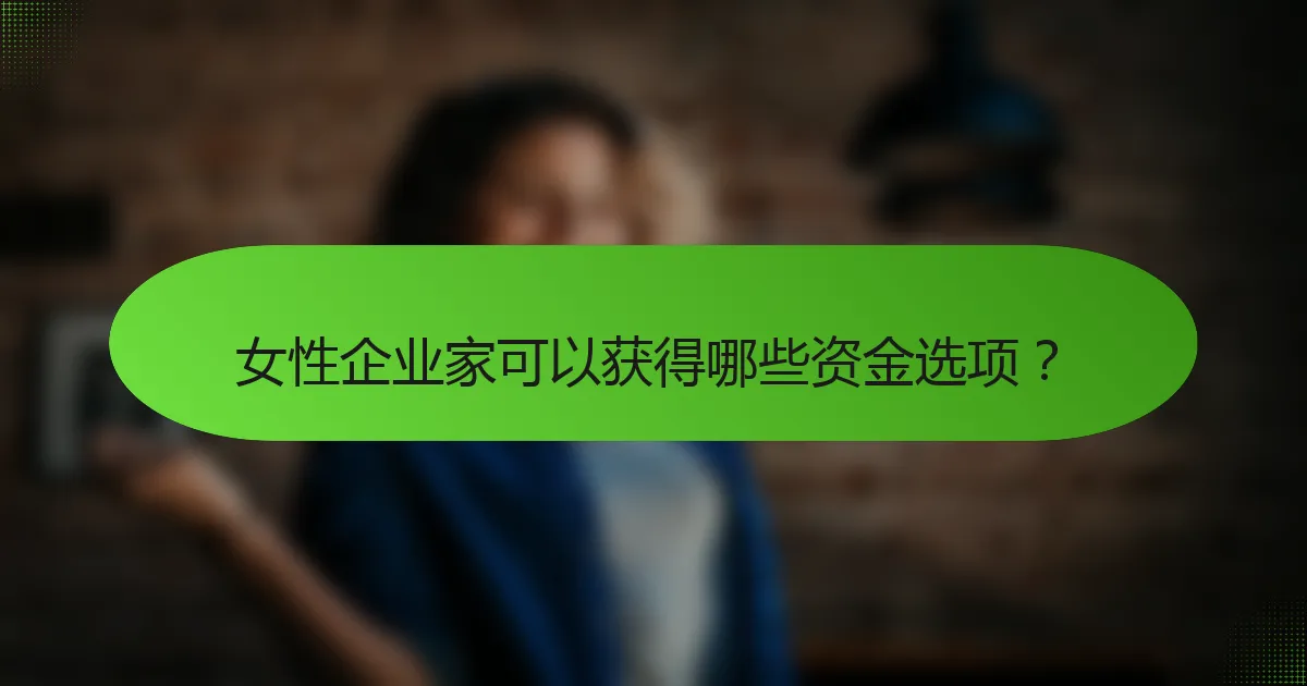 女性企业家可以获得哪些资金选项？