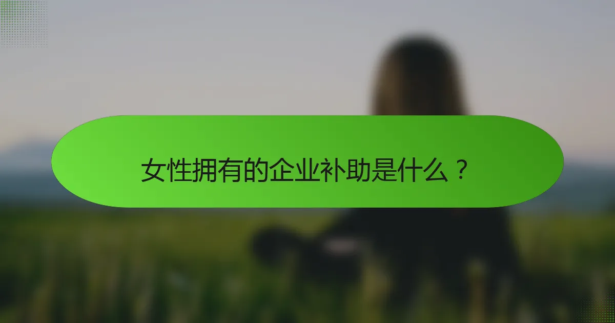 女性拥有的企业补助是什么？